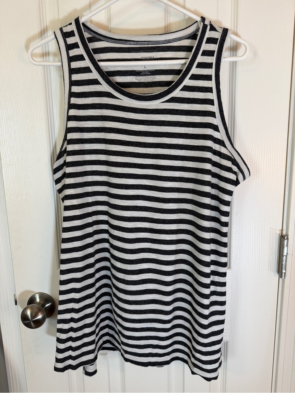 Women’s Sonoma Black & White Striped Tank Top
